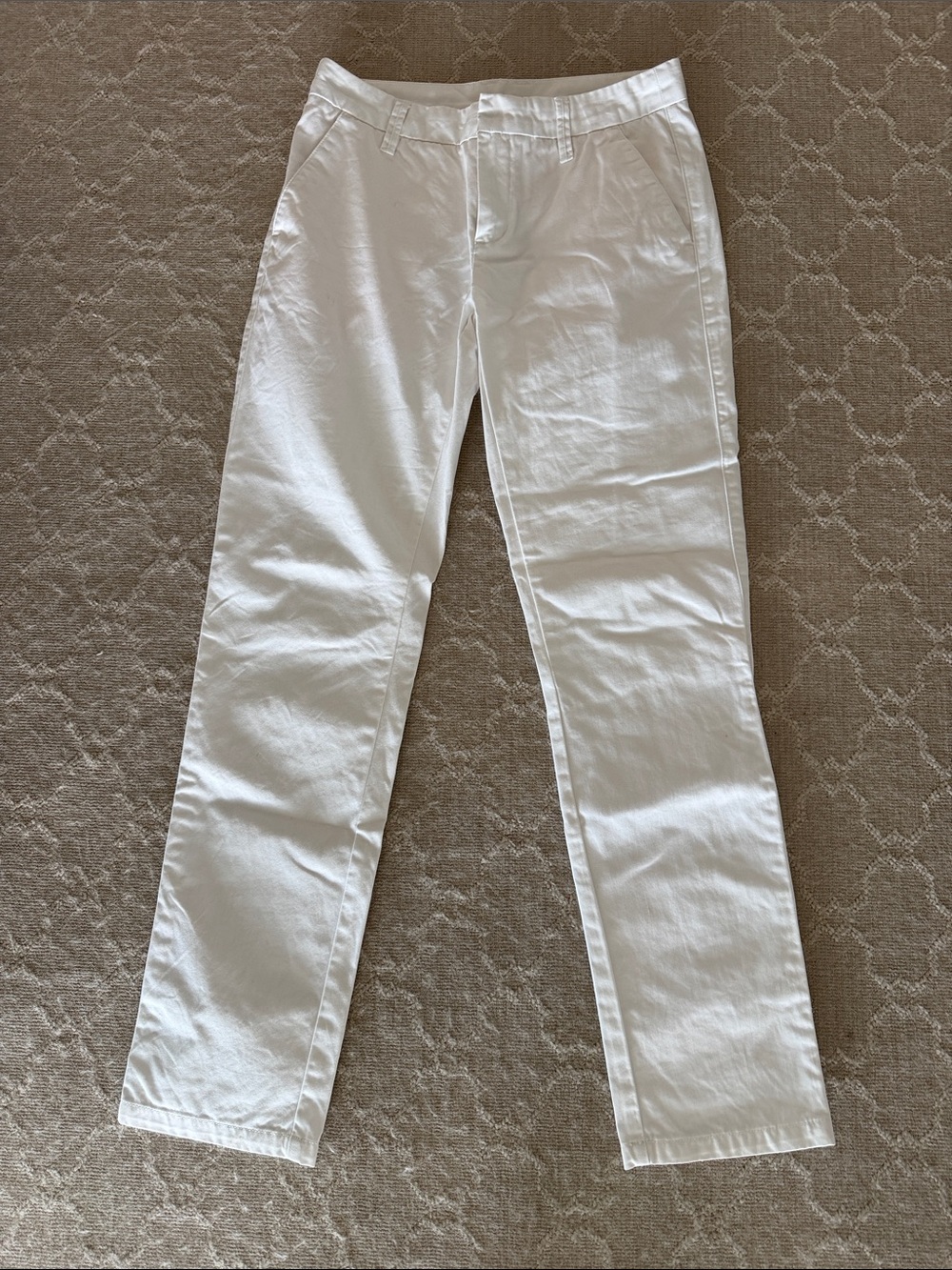Garnet Hill Classic White Straight-Leg Pants